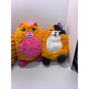 Misfittens Get Meowt Plush Cat Lot of 3 Basic Fun Orange Tiger Calico Squishy8in